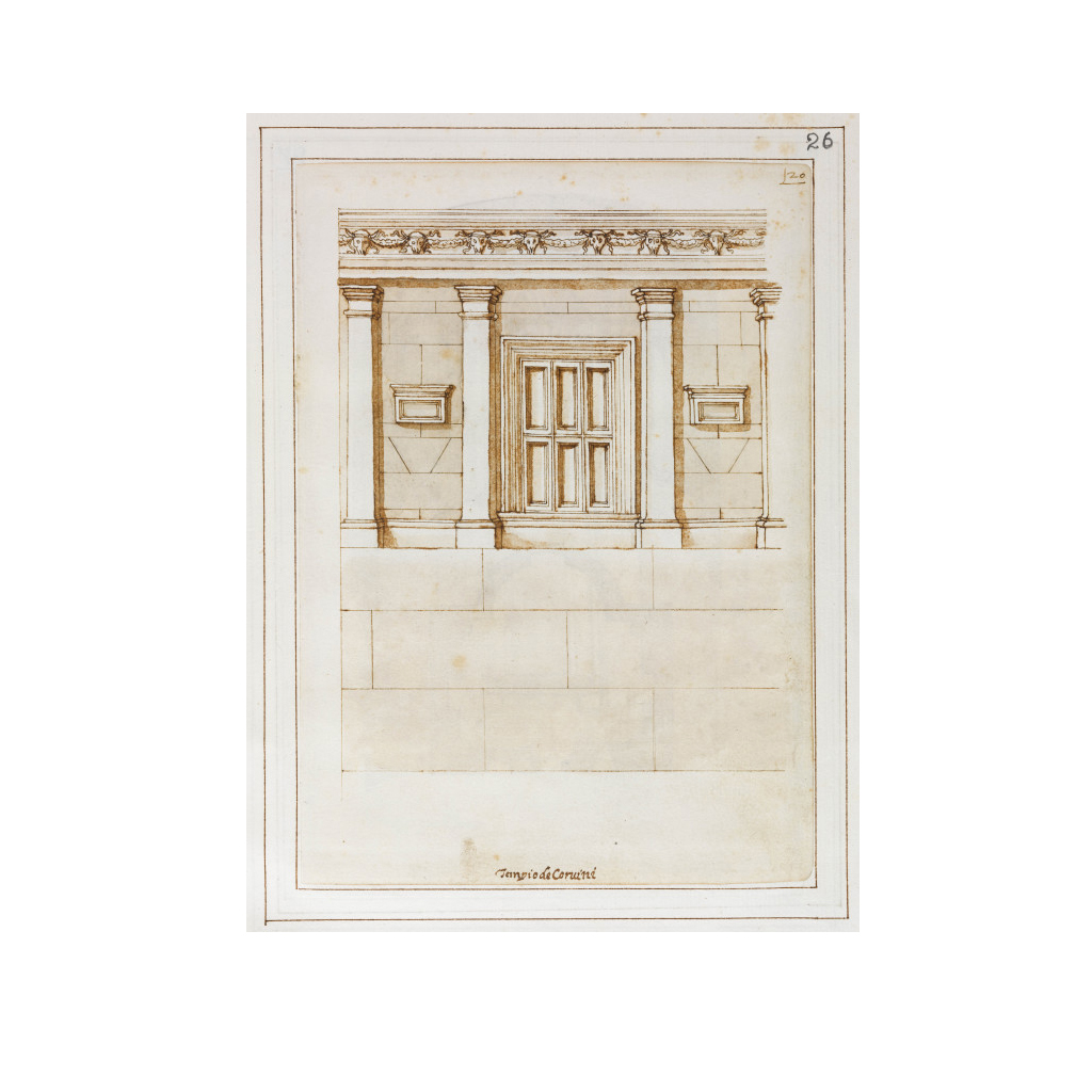 Codex Coner: "Elevation of the tomb of Poplicius Bibulus", Sir John Soane's Museum, London